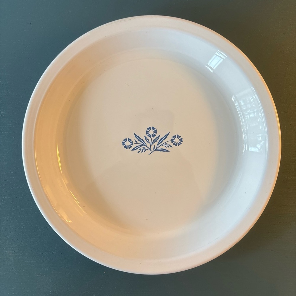 Vtg Corning Ware Blue Cornflower 9" Pie Plate 1.25" Depth, Model P-309